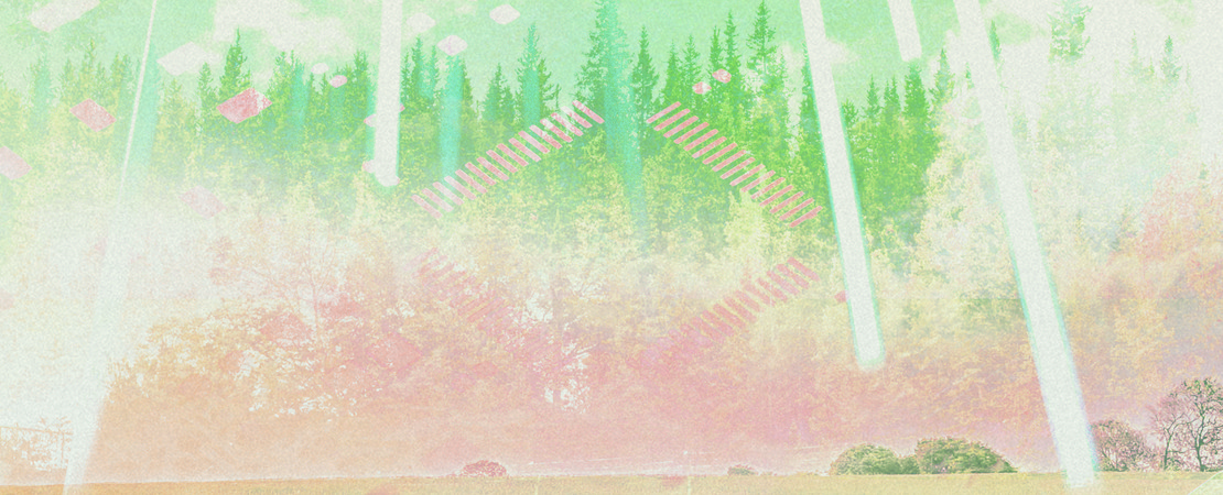 Collage of forest, fields and electronics 